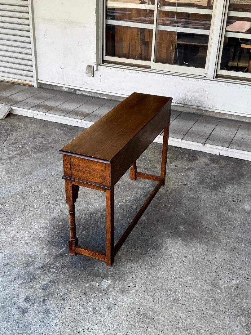 英国アンティークコンソールテーブル ホールテーブル 木製 オーク材 イギリス