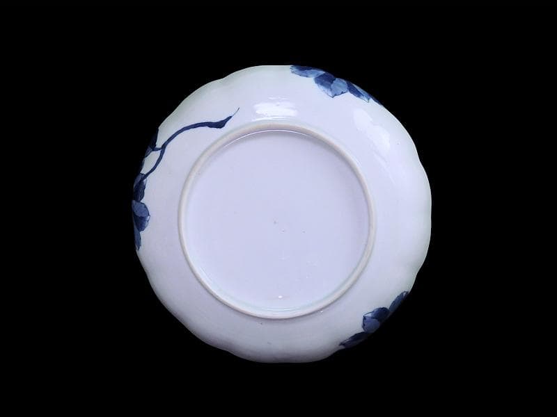 DAj 古伊万里　染付　菊花紋様の図　７寸皿