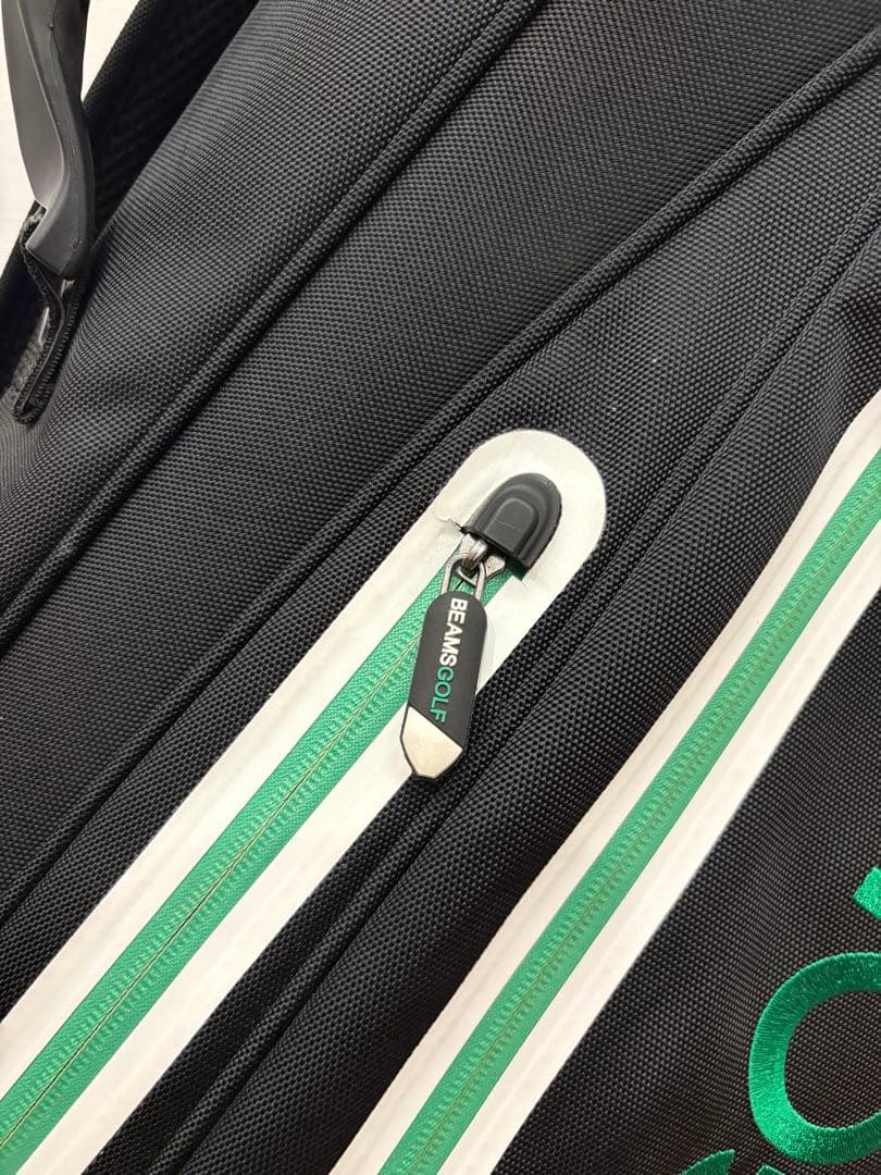 BEAMS GOLF スタンド付きキャディバッグ 黒/緑