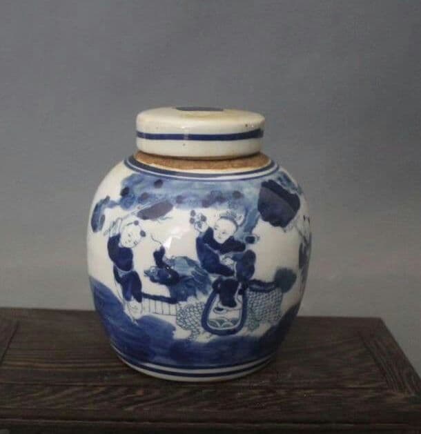 青と白の陶磁器の人物、キリンの家装飾置物のコレクション8