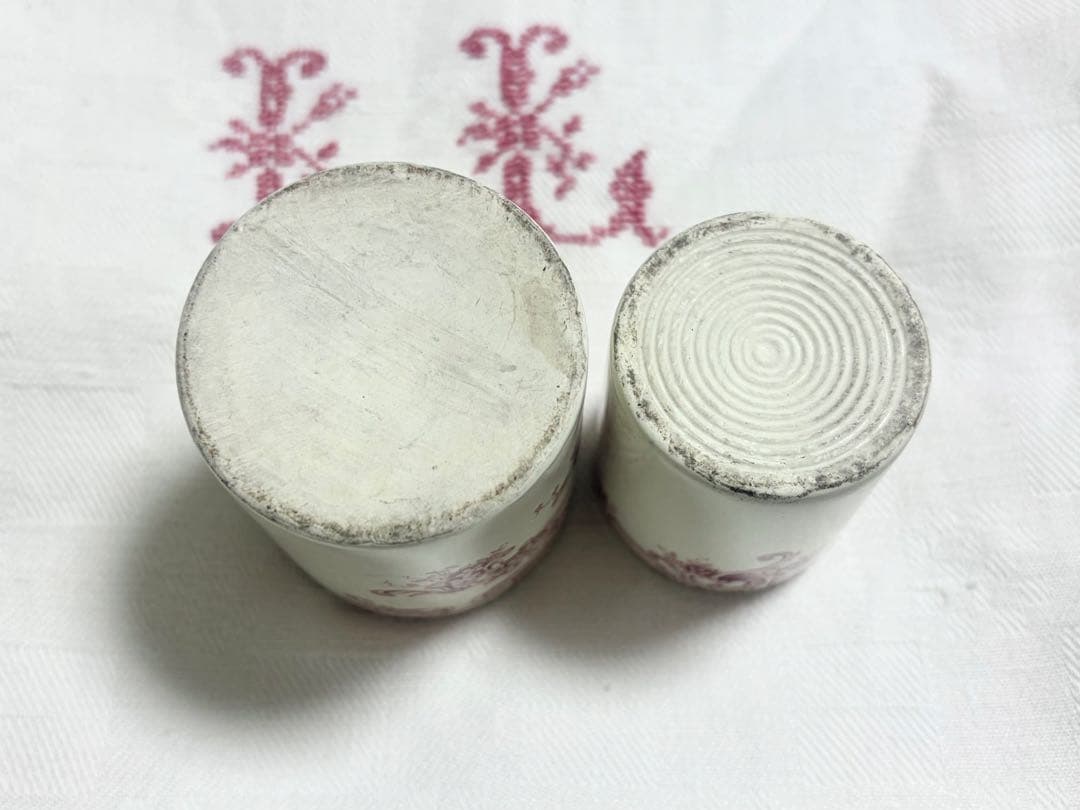 【美品】 フランスアンティーク ポット ２個 BFK DAUPHIN ロカイユ