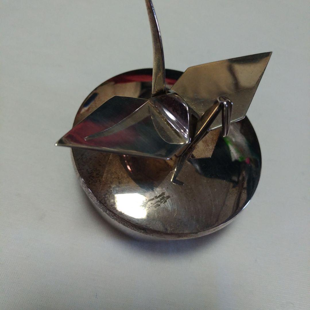 銀製。シルバー970。ボンボニエール。小物入れ。折り鶴。宮本商行。スレ、キズ有り