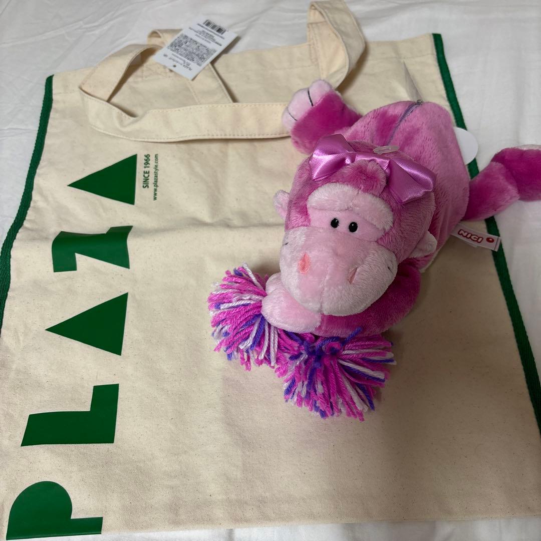 plaza 限定　ピンクゴリラ　nici ペンケース　トートバッグ