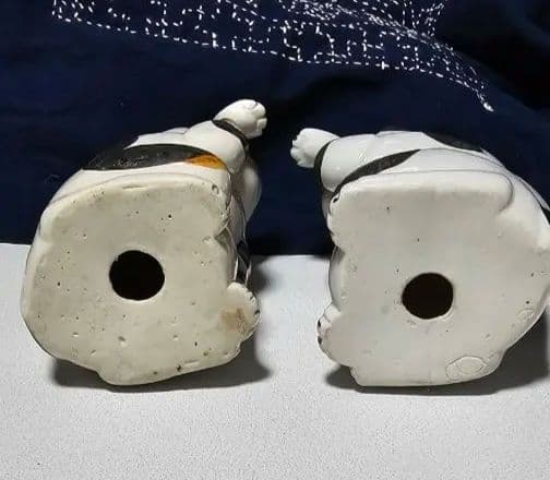 招き猫 置物 陶器製 2体セット セール