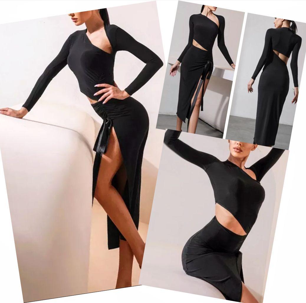 ダンスウェア・ラテンドレス/ワンピース【黒・Ｓサイズ】新品