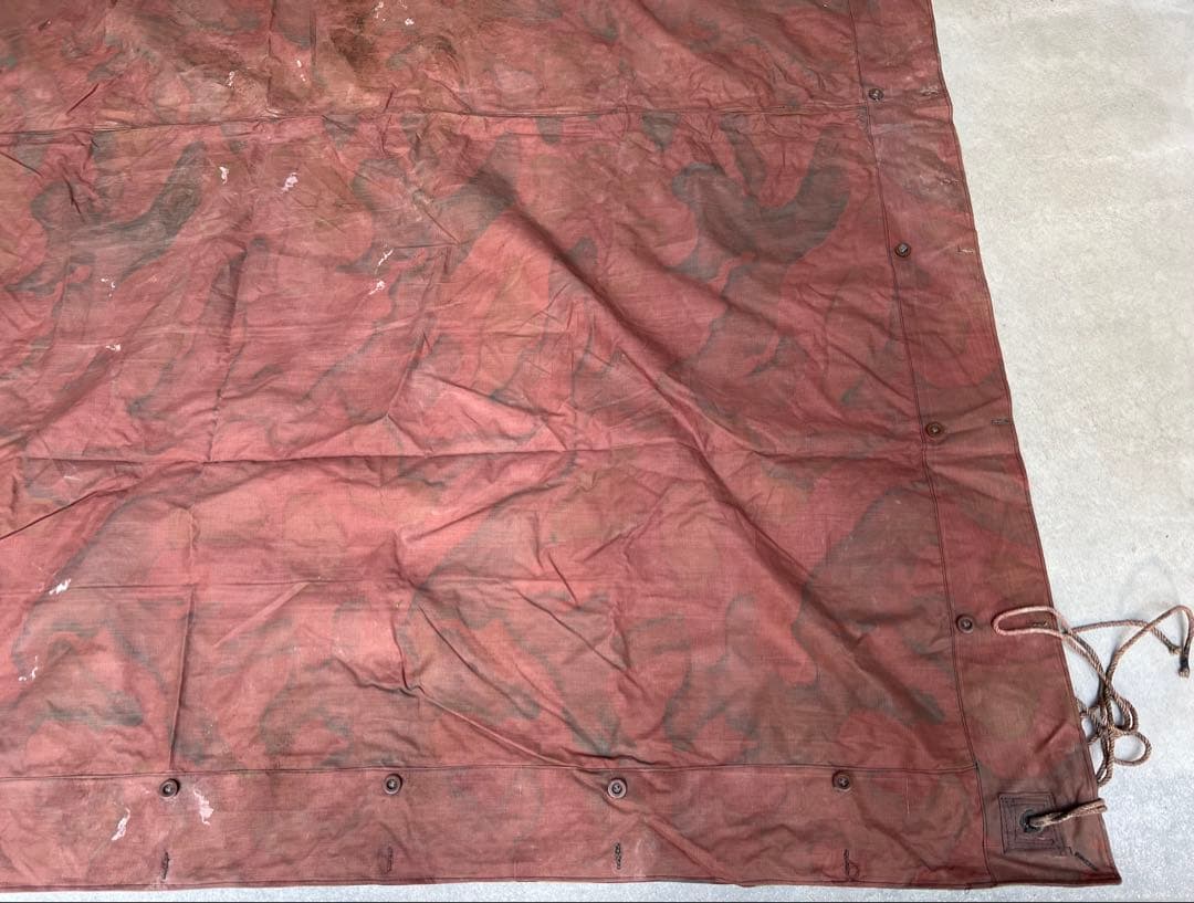 ②1950年 デッドストック イタリア軍幕 タープ テント サンマルコ迷彩 実物