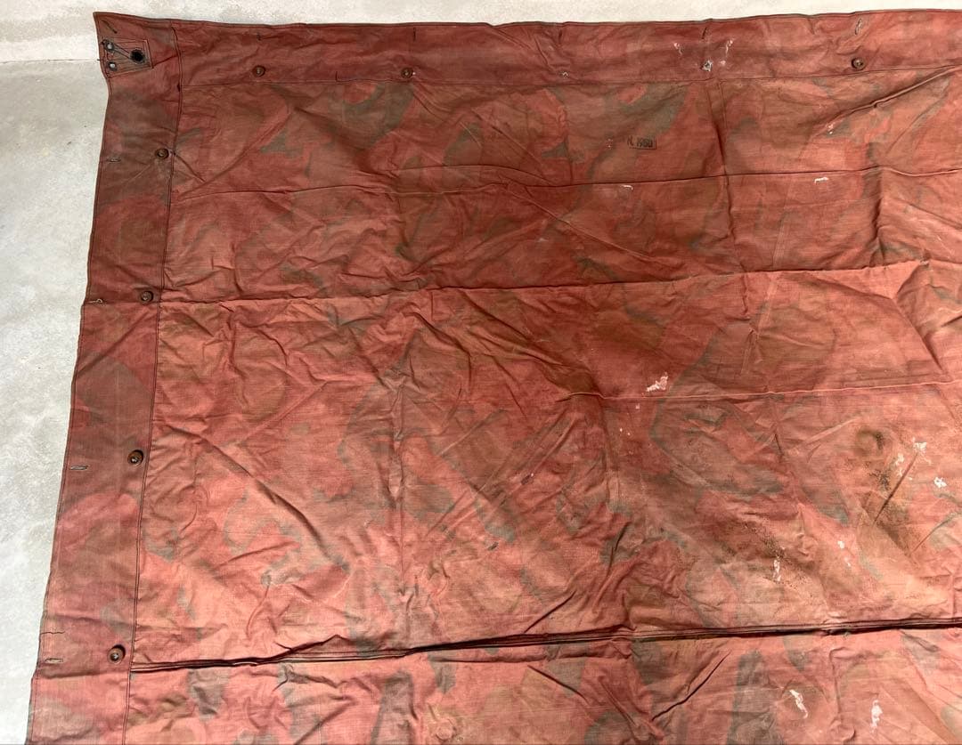 ②1950年 デッドストック イタリア軍幕 タープ テント サンマルコ迷彩 実物