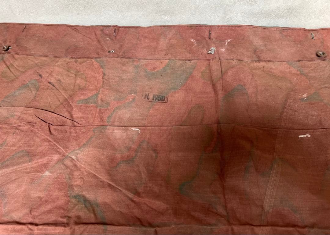 ②1950年 デッドストック イタリア軍幕 タープ テント サンマルコ迷彩 実物