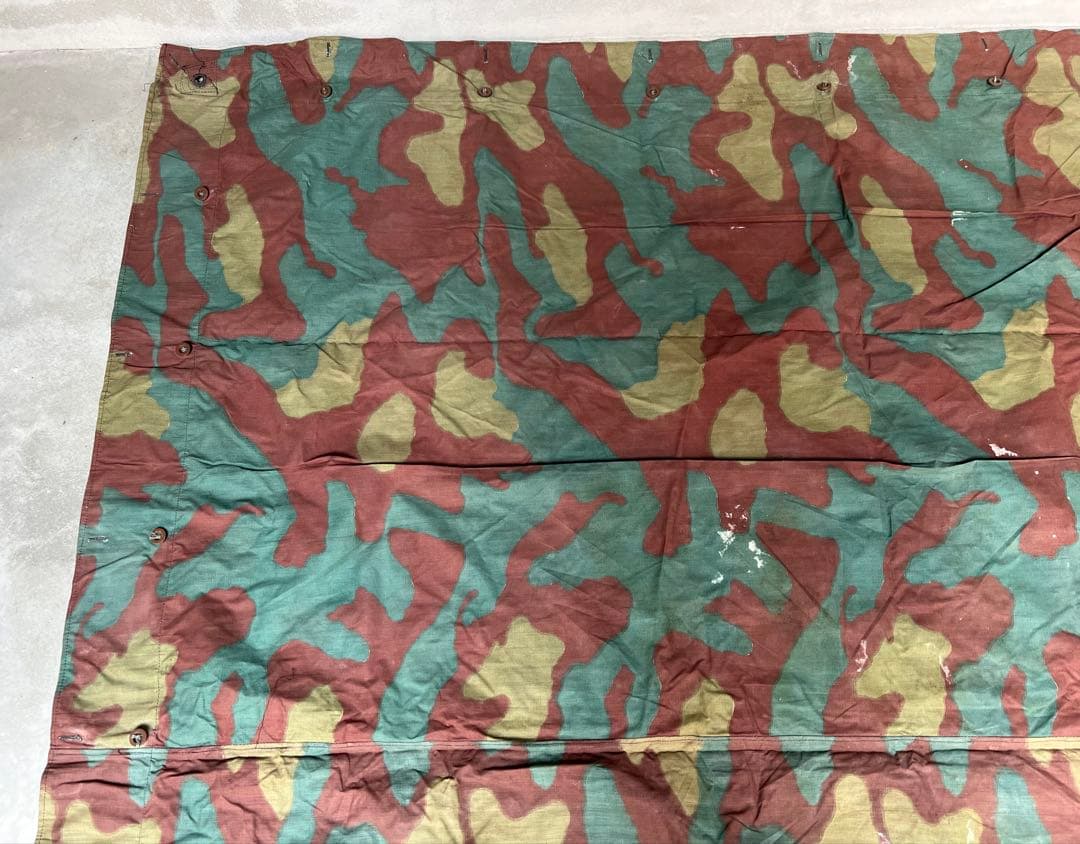 ②1950年 デッドストック イタリア軍幕 タープ テント サンマルコ迷彩 実物