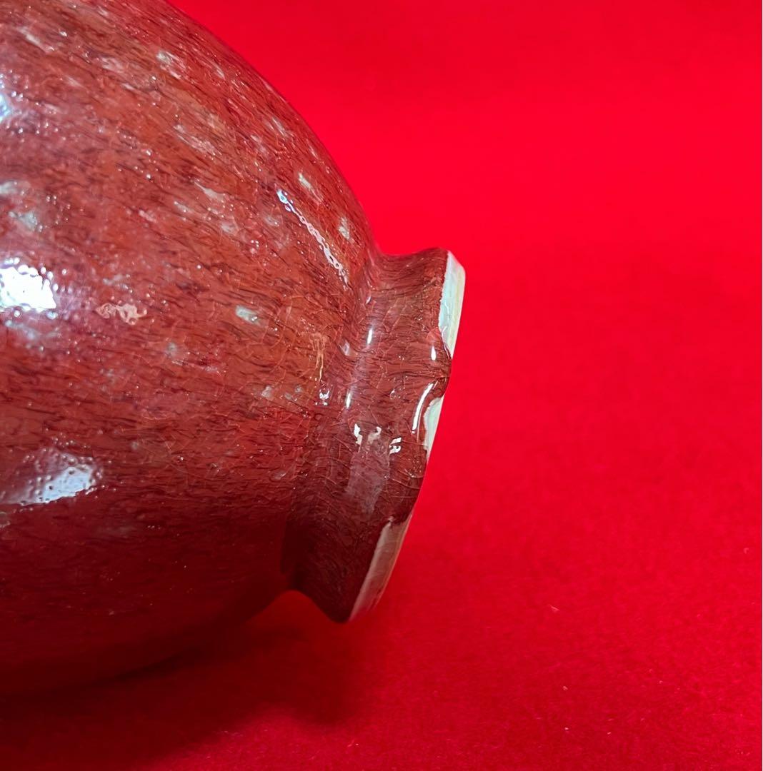 中国美術 古玩 红釉雙耳花瓶 花器 置物　コレクション