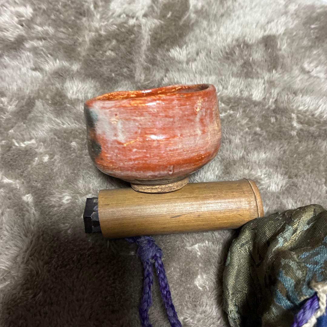 楽十代旦入 赤 古美 茶碗「時雨 時代　旧鎌倉山