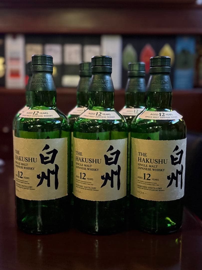 山崎12年6本&白州12年6本.空瓶＆ケース.12本セット。