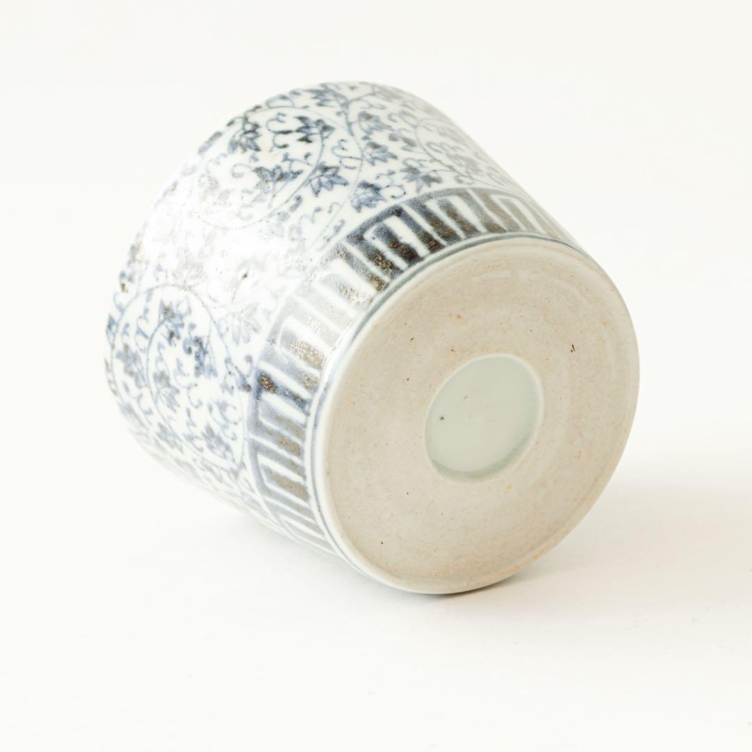 伊万里　古伊万里　江戸　後期　蕎麦猪口　萩唐草　蛇の目　高台