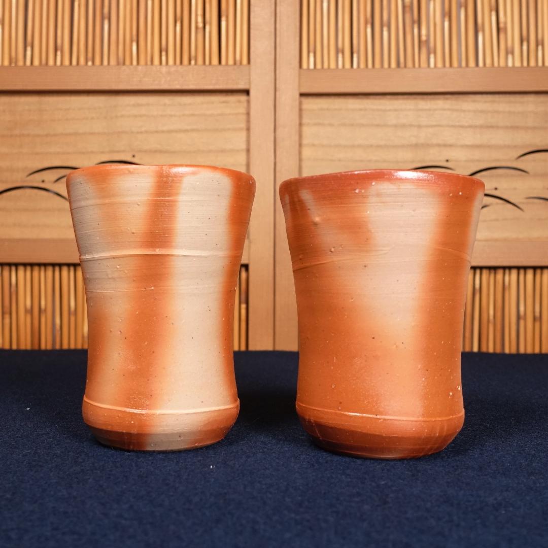 伊勢崎晃一朗 好本宗峯 吉本正 備前ビール呑 5客 共箱