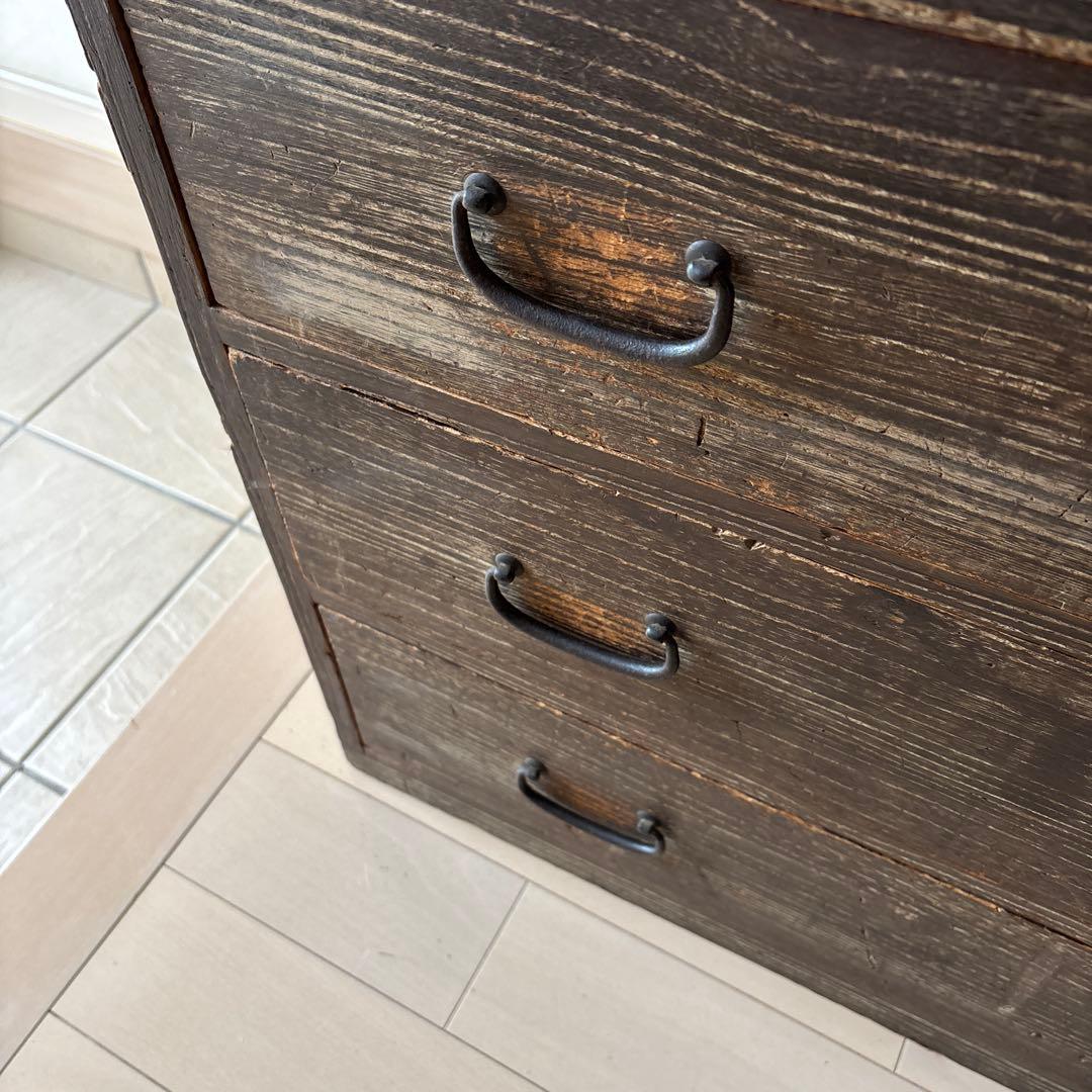 【貴重品】古き良き昭和　木製3段タンス　昭和 レトロ　アンティーク