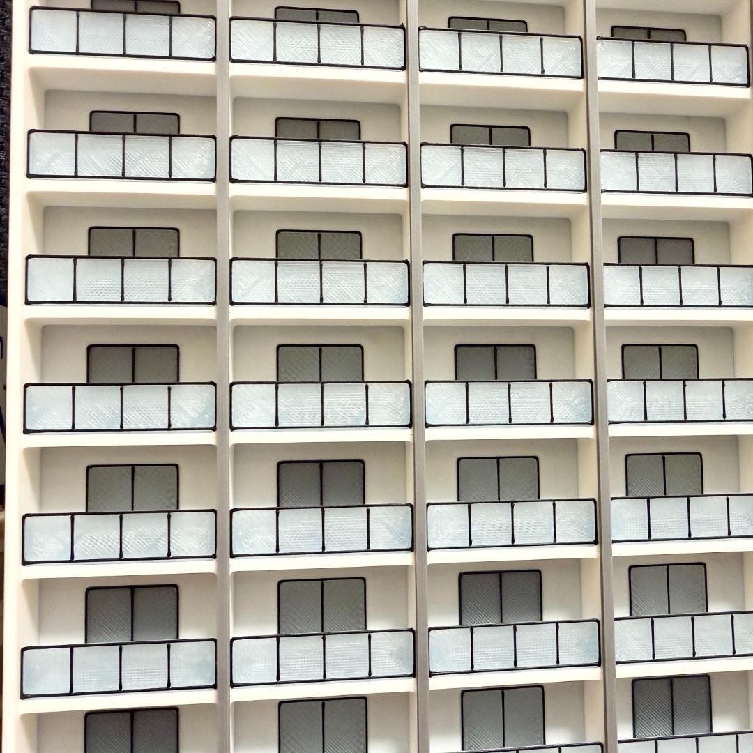 Nゲージ 都市型マンションE（完成品）模型 ストラクチャー 試作品