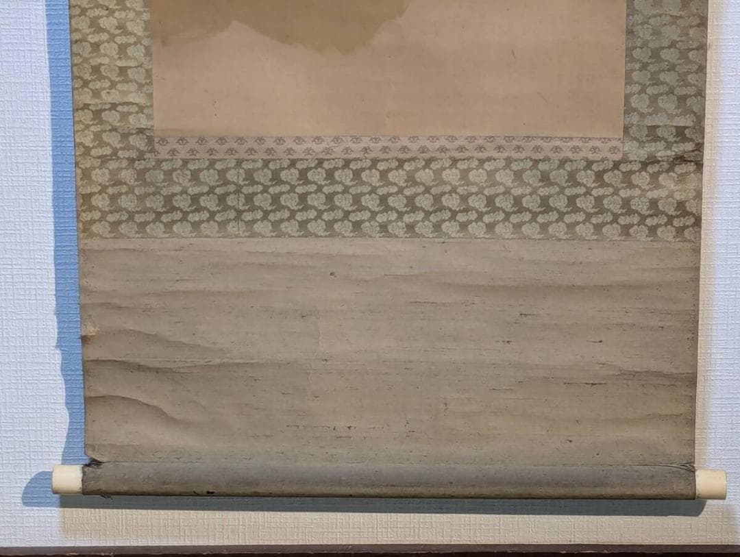 【真作】掛軸　戸室臨泉　山居幽趣図　幽玄なる岩陰の風景美　渋墨濃淡　T161