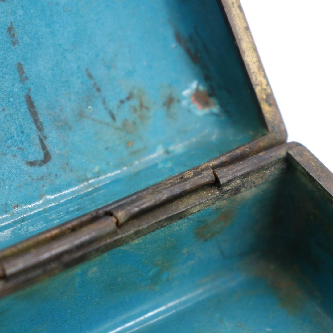 中国 七宝花尽蓋物 琺瑯彩 花詰 菊 牡丹 小箱 小物入れ 　V78　1F28