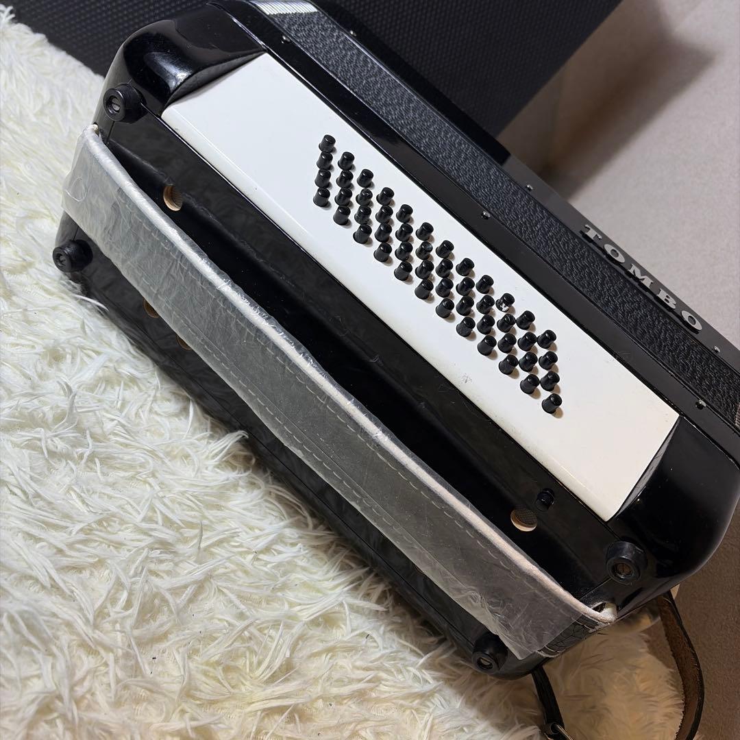【希少】オールブラック TOMBO トンボ アコーディオン T 48 ケース付