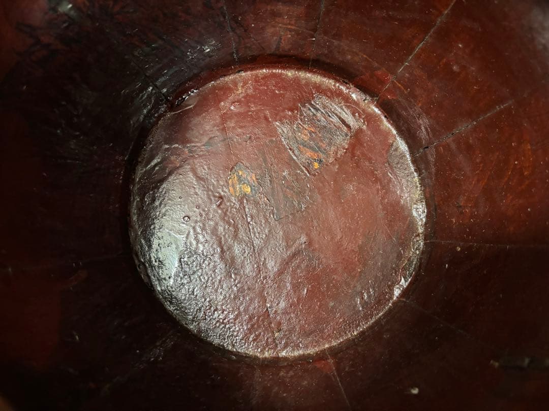 李朝 琉球 朱塗手桶 木製 銅製金具 時代