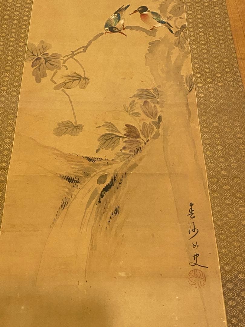 肉筆 真作 掛け軸・書画立軸. 骨董品-古美術品 共箱