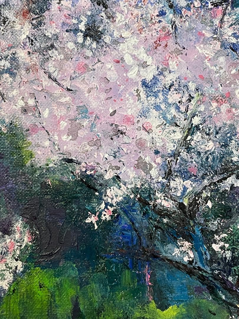 「真作」作者不明　風景画　油彩画　額装　サイン有り　F6号