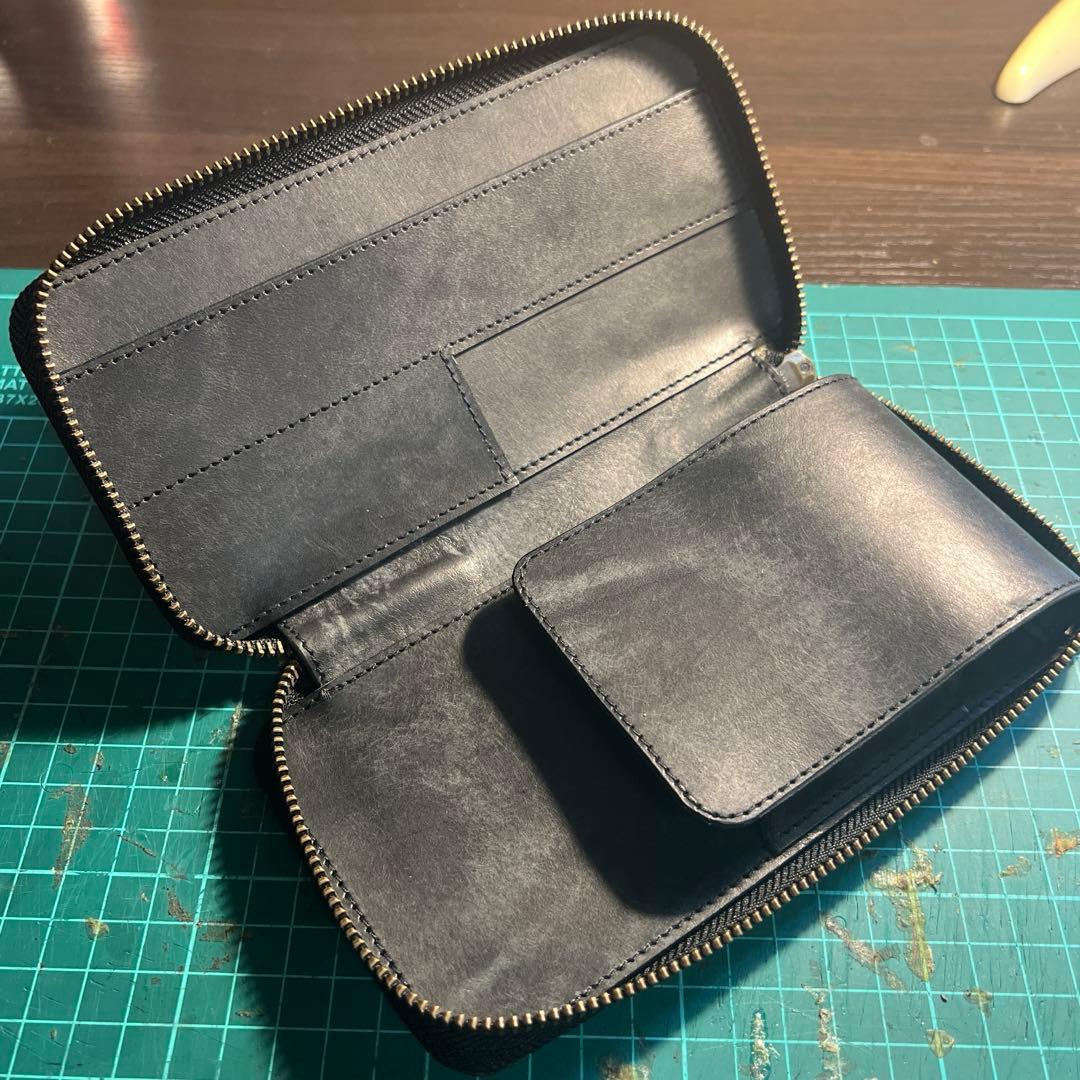 プレブロレザーラウンドジップペンケース　（検）バハギア　野原工芸　工房楔　ダクト