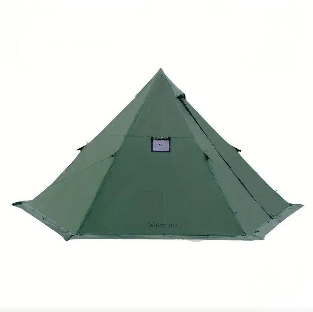 試し張りのみ　煙突ポート付ワンポールテント　軽量3.1kg グリーン