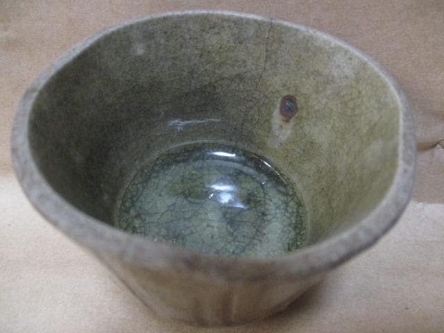 古唐津　青唐津のぐい呑み　珍品　I37-3