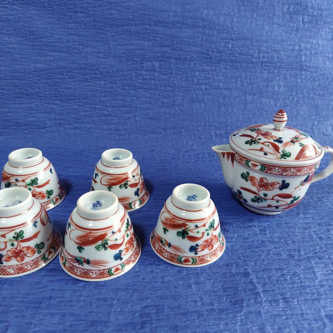 九谷焼　上出長右衛門前茶茶碗　湯のみ　急須　セット　レトロ　アンティーク