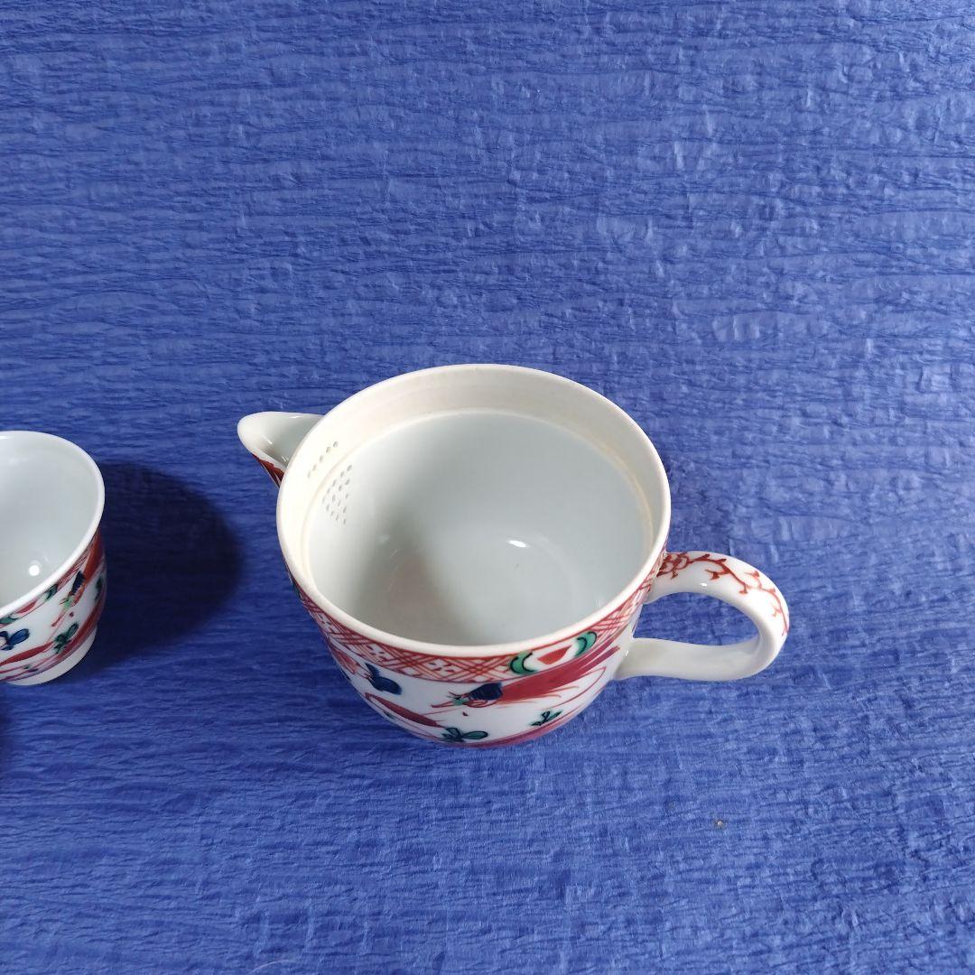 九谷焼　上出長右衛門前茶茶碗　湯のみ　急須　セット　レトロ　アンティーク