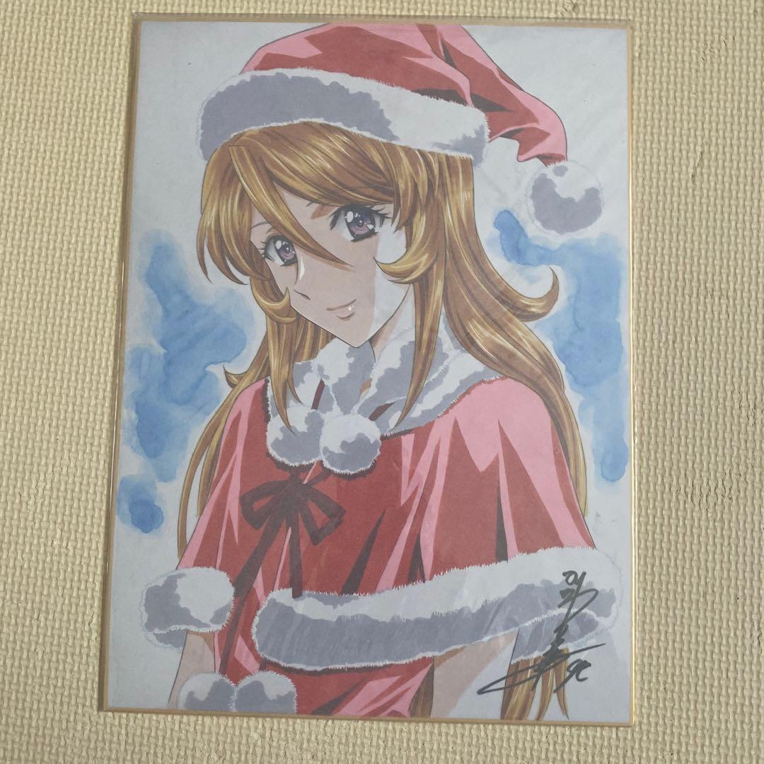 かわらじま晃直筆イラストサイン色紙　森雪