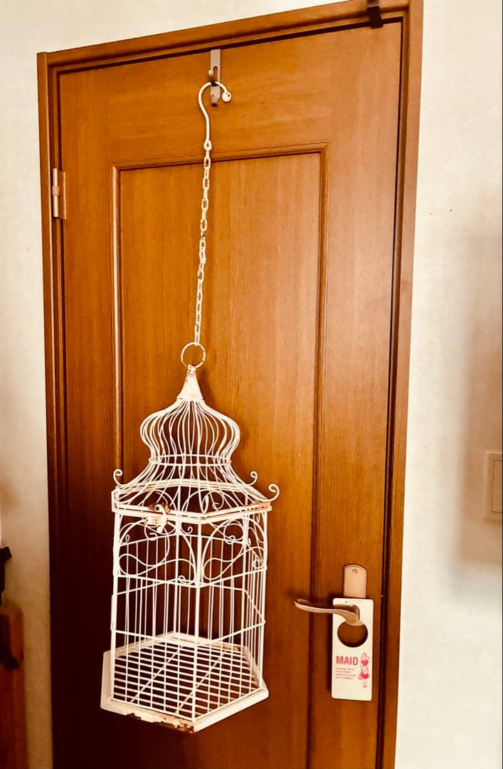 アイアン＊シャビー錆びアンティーク鉄金属エイジング＊アンティーク白い鳥かご