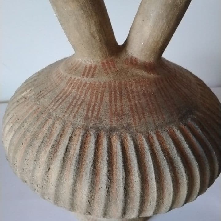 彩色陶器　テラコッタ 二口水差し　アンティーク