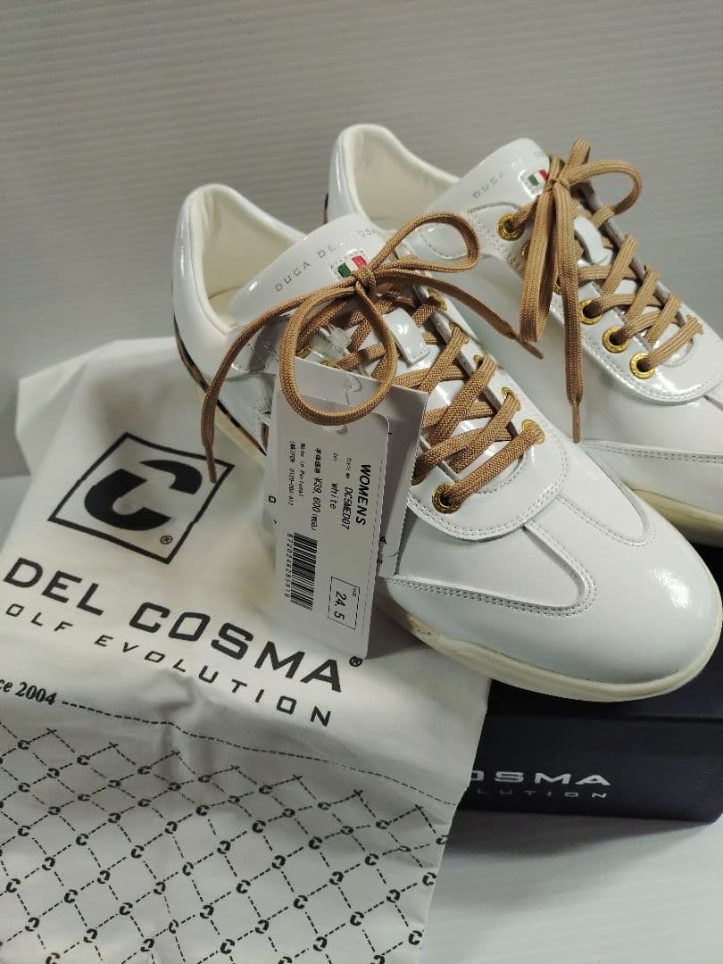 DUCA DEL COSMA ゴルフシューズ ホワイト/レオパード