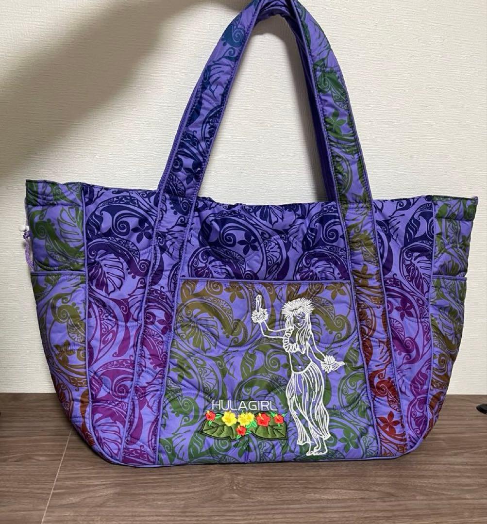 フラダンス　大判トートバック　パープル