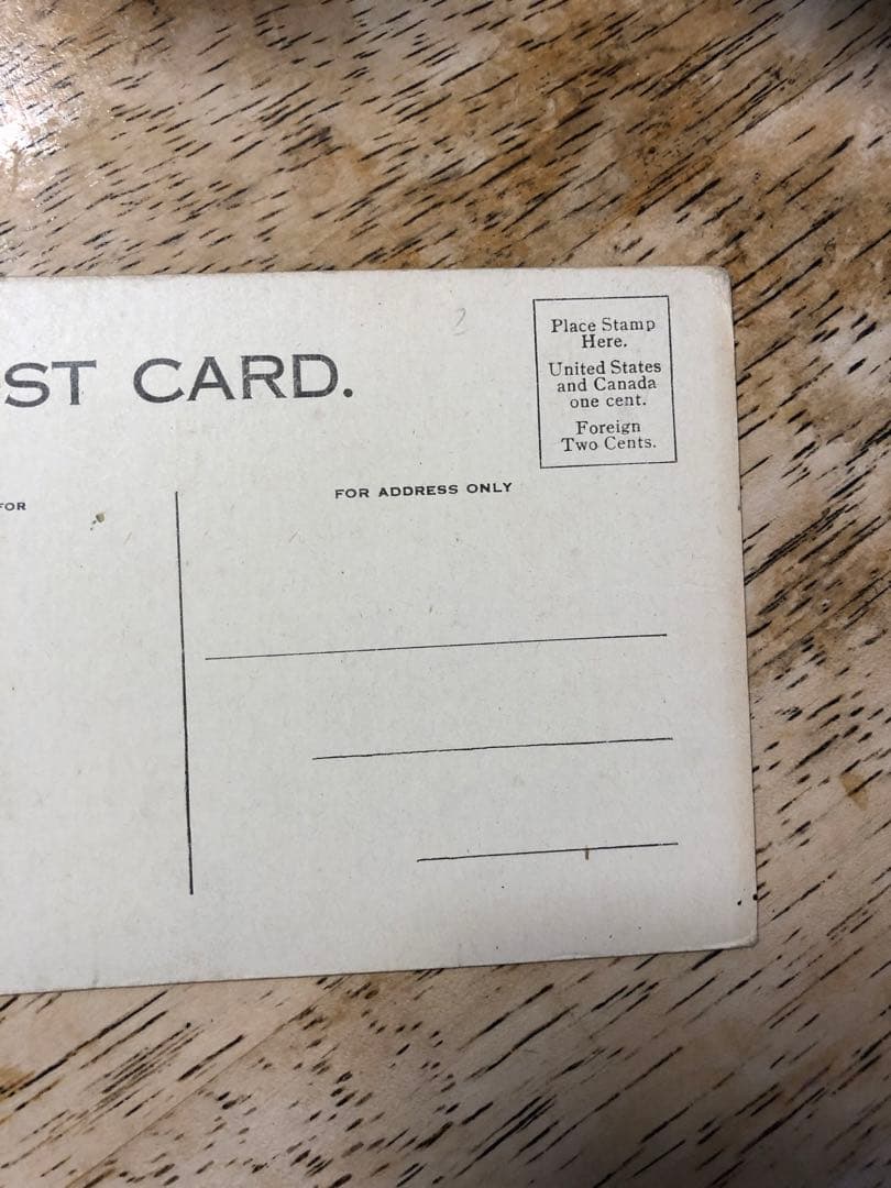 アンティーク　19s スカル　髑髏　骸骨　ポストカード　ネイバーフッド　レトロ