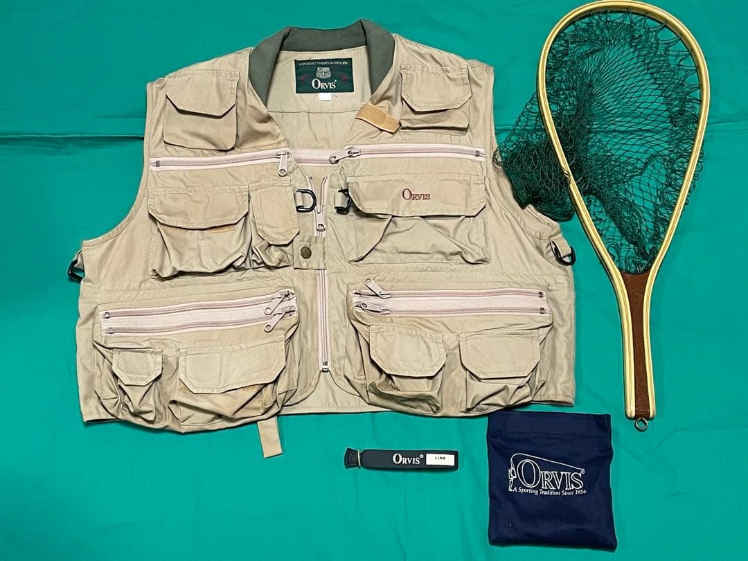 フライフィッシング　オービス社　フィッシングベスト　リールケース　ネット