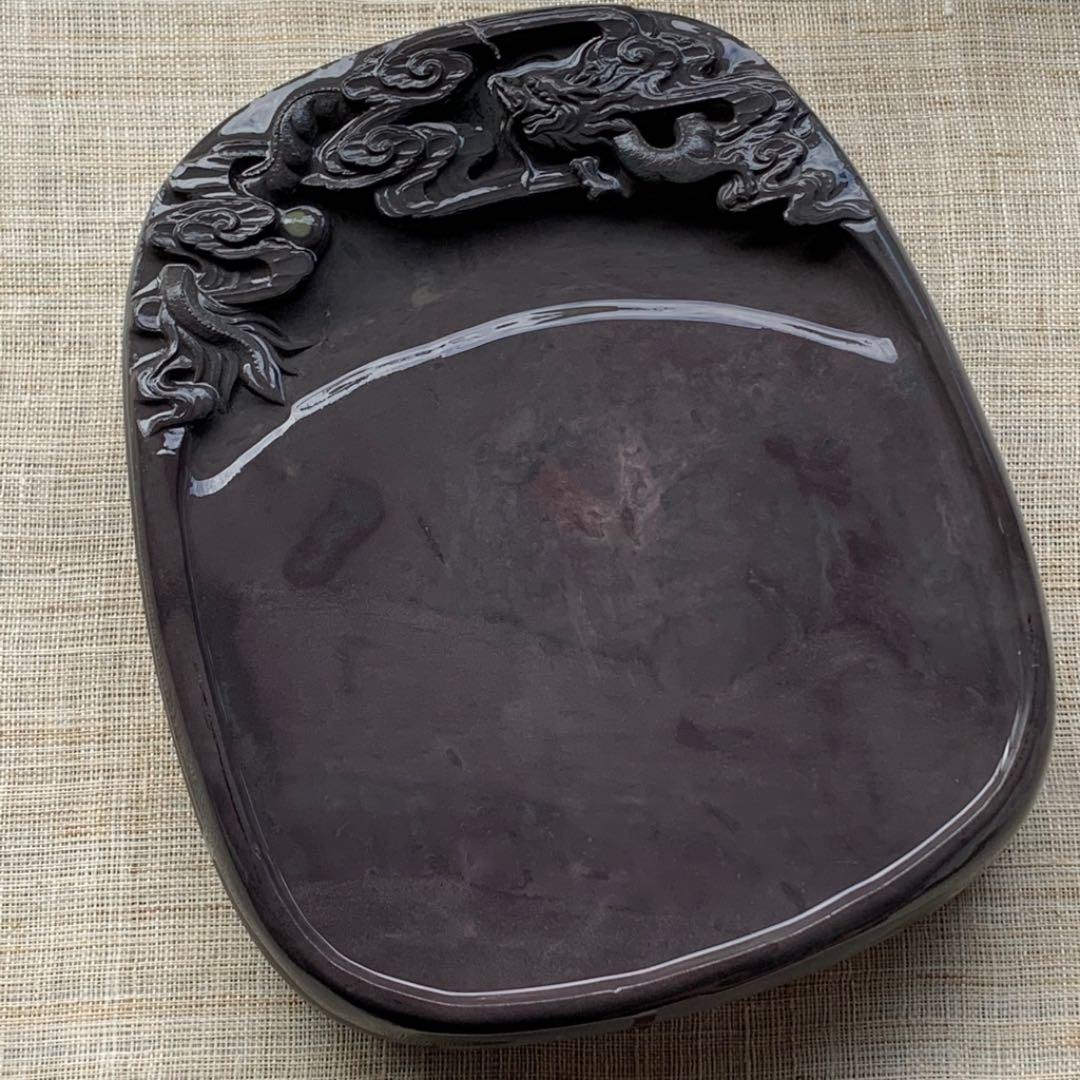 大物！！さすがの安定感♡龍彫刻の端渓硯