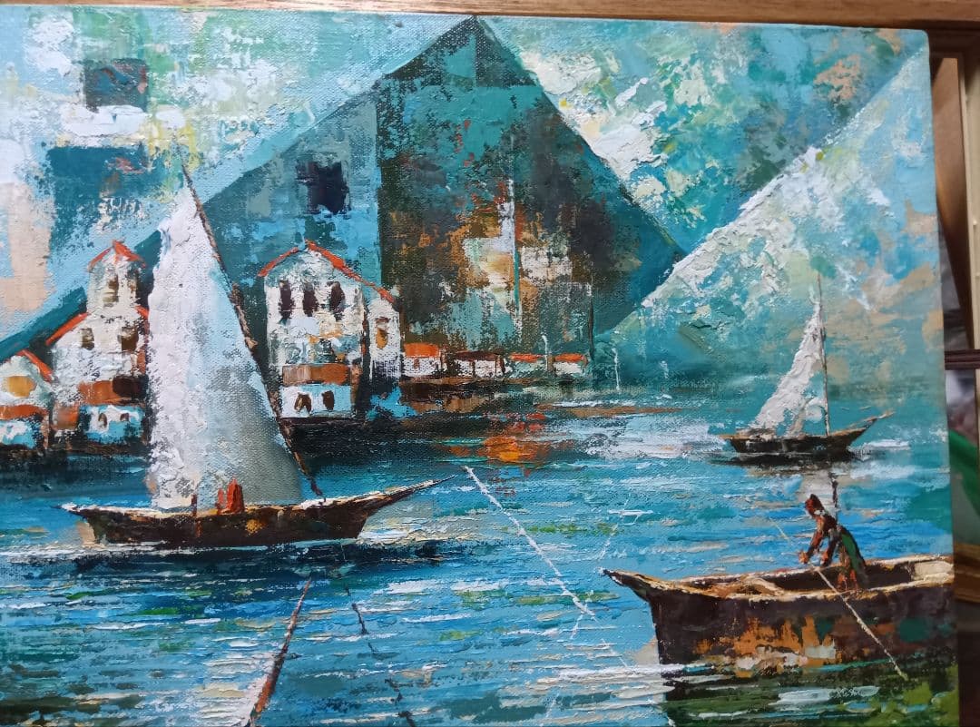 Ｆ８号モ゙ダンな秀作です写真10枚です油彩です