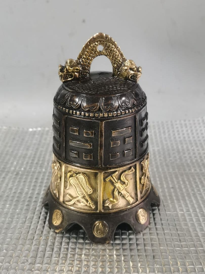 銅 細工 法器 寺銅鐘 八宝銅鈴 鎮宅 辟邪 開運 風水 招財 置物