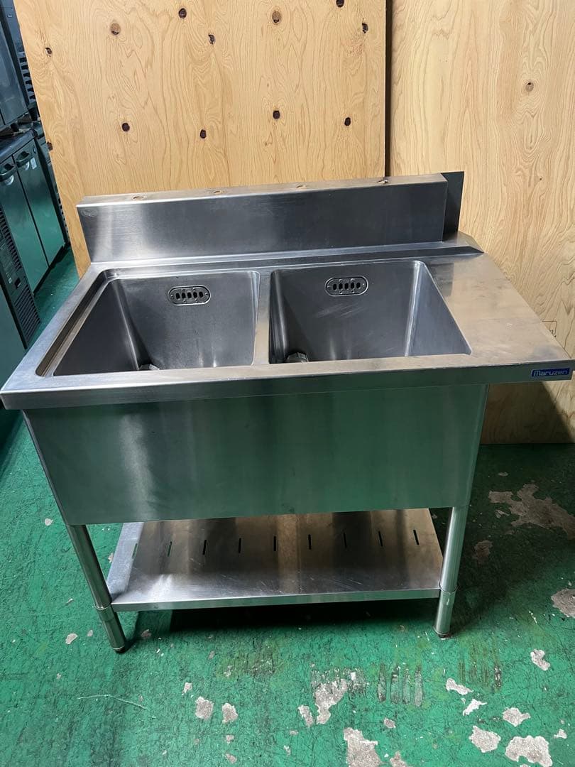 マルゼン 右側ソルイド2槽シンク1050x670x810(+150)