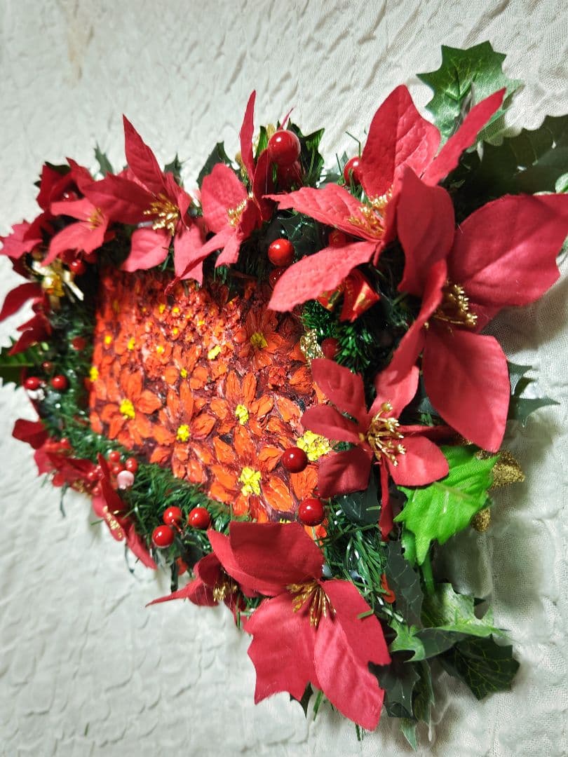 油絵 絵画 【ポインセチア畑】