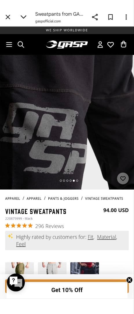 GASP【新品】ヴィンテージスウェットパンツ M