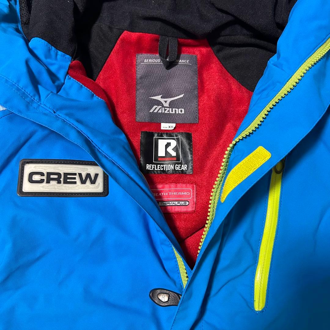 【美品】MIZUNO ミズノCREW 高機能ウェア スキーウェアブルー XS