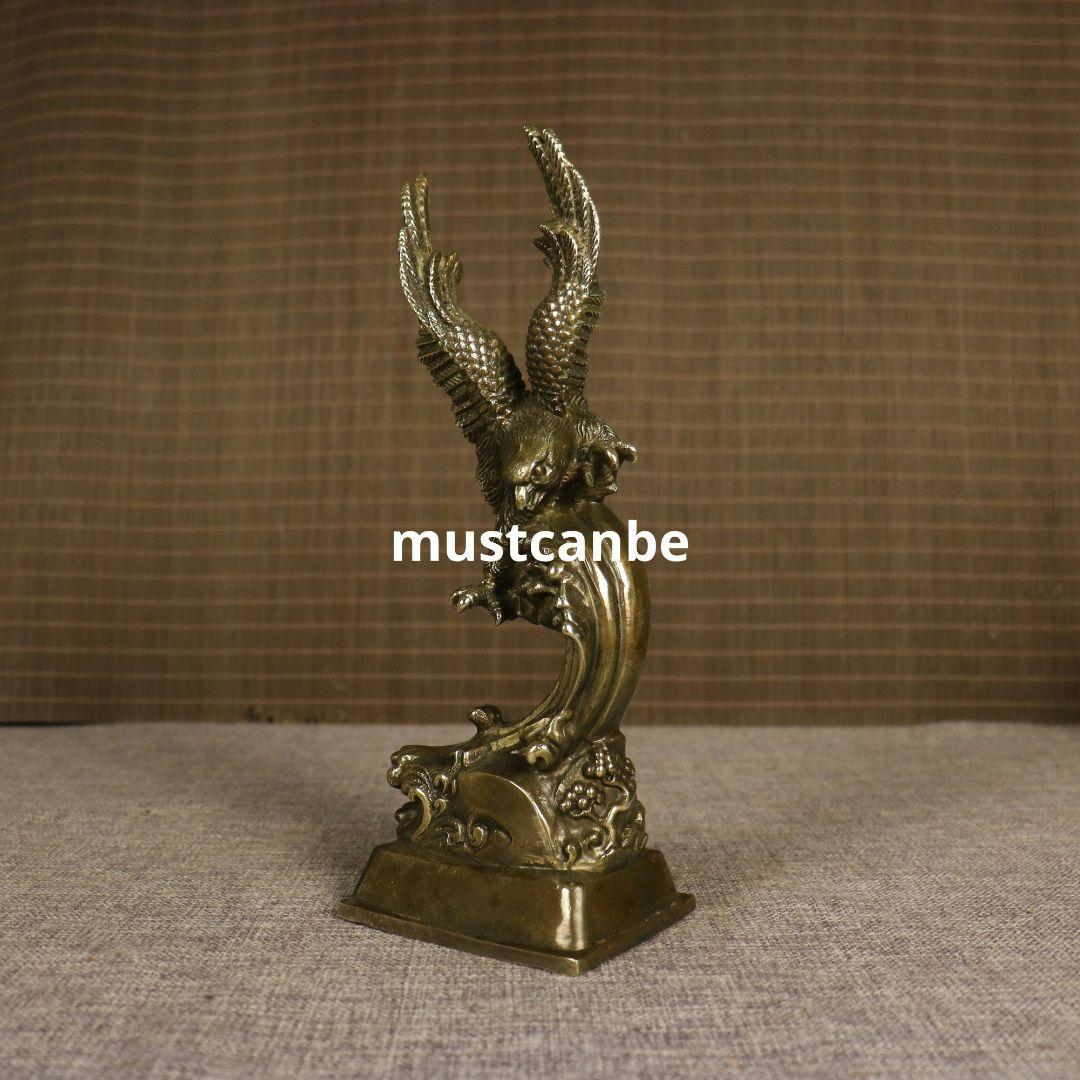 銅器 鷹 応接間 玄関 茶室 事務机 書斎 装飾品 工芸品 置物