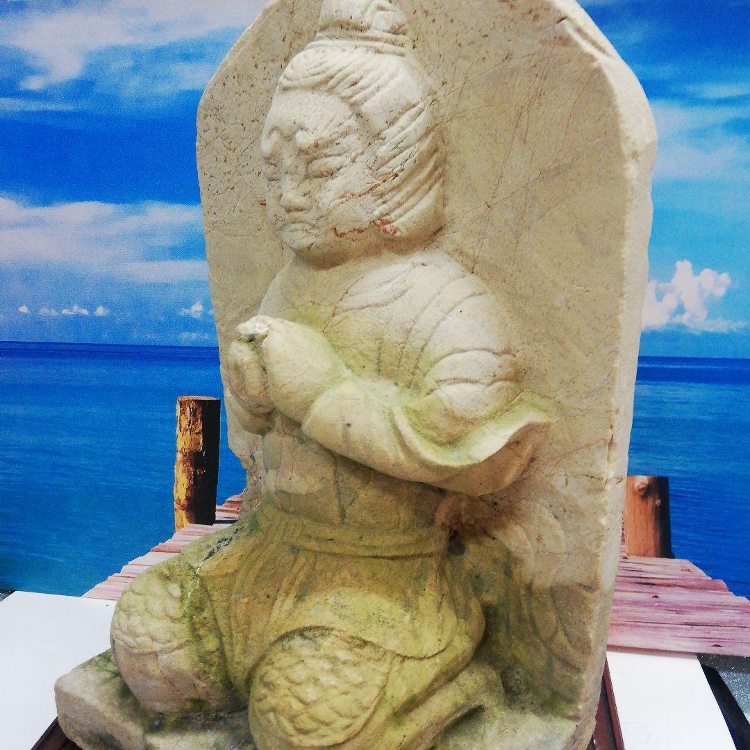 仏教美術石仏石灰岩高さ４６センチサイズ重量１０キログラム地域詳細不明オブジェ置物