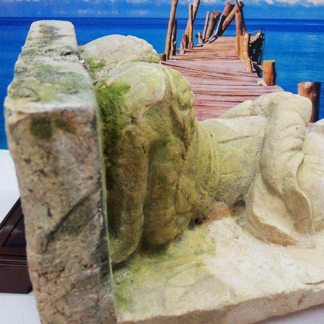 仏教美術石仏石灰岩高さ４６センチサイズ重量１０キログラム地域詳細不明オブジェ置物