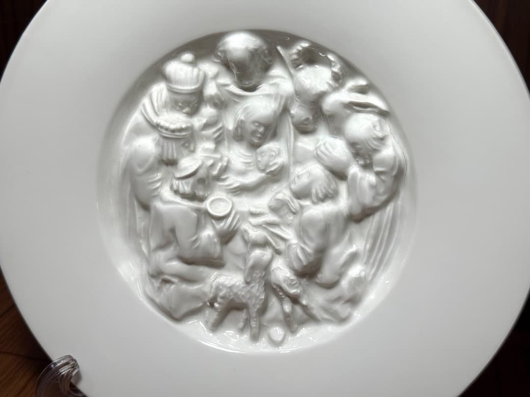 【アンティーク極美品】 KPM 1930年頃 クリスマスプレート 白磁皿 壁掛け