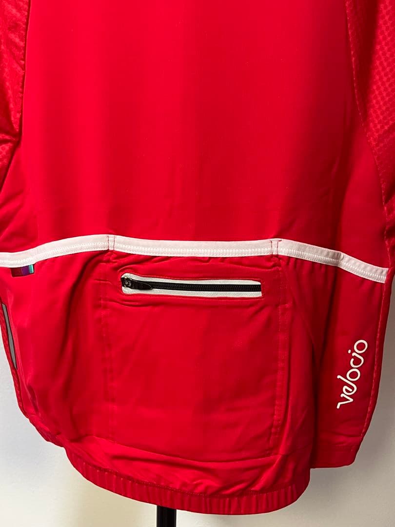 Velocio サイクルジャージ ロングスリーブ 春夏 Sレディース レッド
